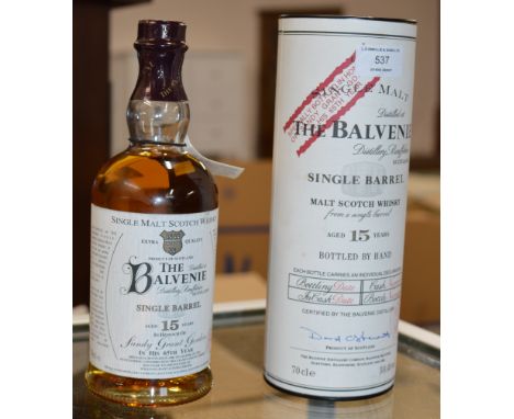 THE BALVENIE AGED 15 YEARS SINGLE BARREL MALT SCOTCH WHISKY WITH PRESENTATION TUBE - 70CL, 50.4% VOL