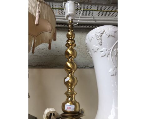 BRASS LAMP - NO SHADE. H65CM      D5