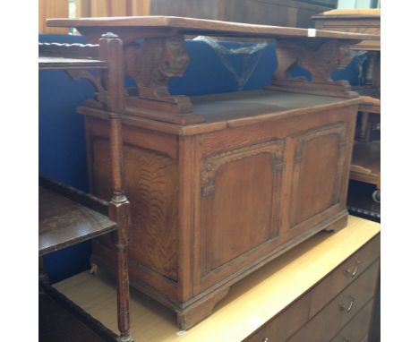 OAK MONKS BENCH - DAMAGED. W107CM