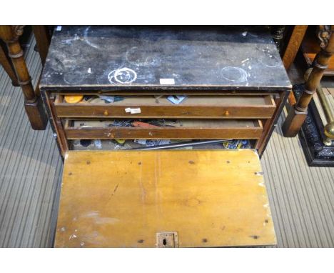 A softwood tool box plus contents
