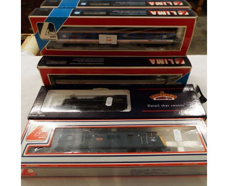 A Bachmann OO gauge standard 4MT 75072 BR lined black C/Crest BRIB tank engine lacking tender, a Lima 'Dragon Warship Class' 