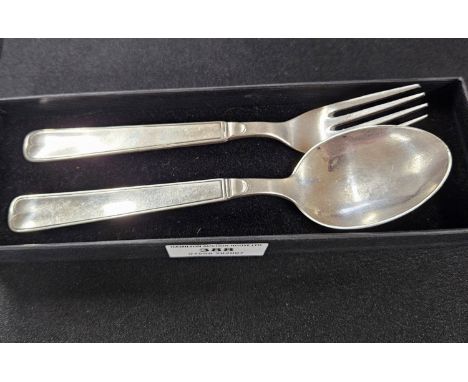 CONTINENTAL SILVER FORK &amp; SPOON, WEIGHT APPROX 74 GRAMS