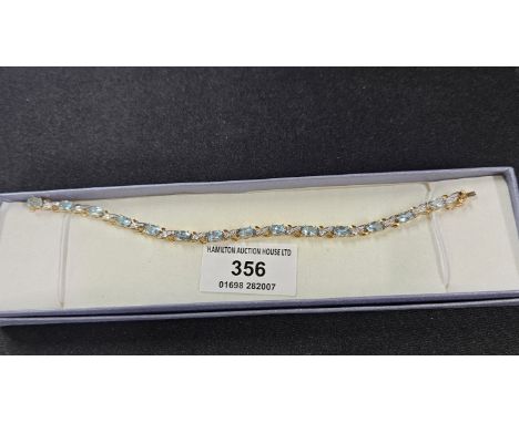 9 CARAT GOLD 7"  STONE SET TENNIS BRACELET, WEIGHT APPROX 9 GRAMS