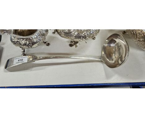 14" GEORGIAN EDINBURGH SILVER LADLE, DATED 1789, WEIGHT APPROX 205.7 GRAMS
