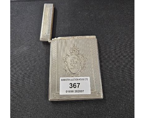 VICTORIAN BIRMINGHAM SILVER ENGINE TOOL DESIGN CARD CASE, WEIGHT APPROX 93.2 GRAMS
