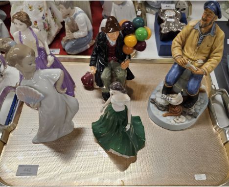 ROYAL DOULTON FIGURINE, THE BALLOON MAN FIGURINE, NAO FIGURINE, ROYAL WORCESTER FIGURINE &amp; ROYAL DOULTON THE SEAFARER HN2