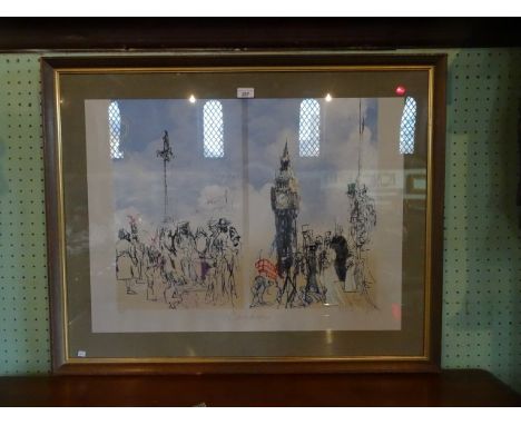 A limited edition print 'London', indistinctly signed, 29/100 (53cm x 71cm), glazed in a contemporary frame.