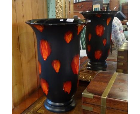 A large Poole pottery Galaxy pattern vase of flared rim form, on circular foot (43cm tall x 29.5cm diameter).