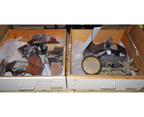 A quantity of mid-20th century to later Student's microscope equipment, together with a set of Bracknell Limited weighing sca