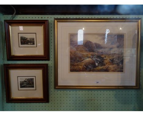 After Archibald Thorburn (1860-1935), a limited edition print of grouse on a Scottish hillside, 10/195 (29cm x 42cm), glazed 