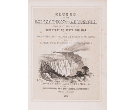 Africa.- Ethiopia.- Holland (Major Trevenen J.) &amp; Captain Henry Hozier. Record of the Expedition to Abyssinia compiled by