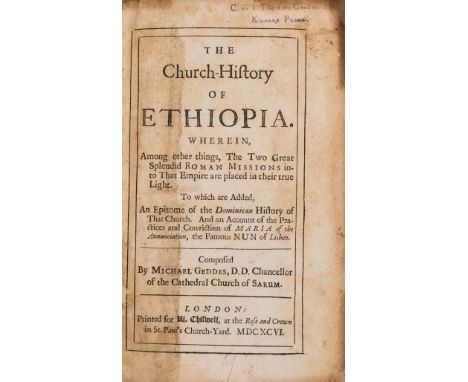 Africa.- Ethiopia.- Geddes (Michael) The Church-History of Ethiopia, first edition, title within double-rule border, woodcut 