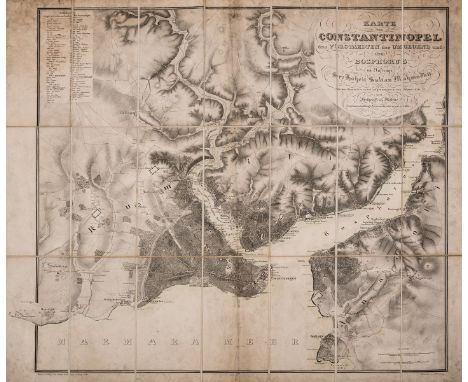 Turkey.- Constantinople.- von Moltke (Helmuth) Karte von Constantinopel den Vorstaedten, der Um Gegend und dem Bosphorus, map
