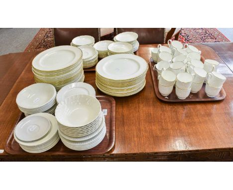 A Quantity of Assorted White Pottery and Porcelain Service Ware, including Mintons dinner plates retailed by T.Goode &amp; Co