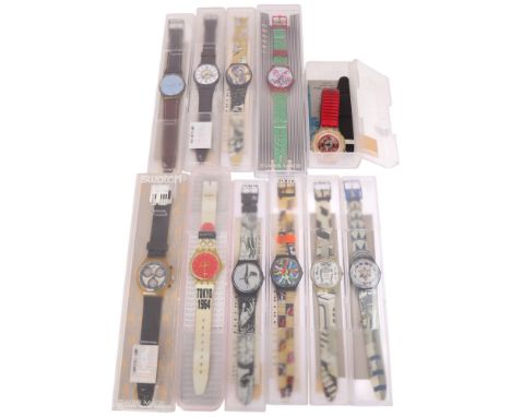 SWATCH - 11 quartz wristwatches, including Baiser D'Antan Fornasetti, Tokyo 1964 MusiCall, Kenny Scharf, Monster Time (GR121)