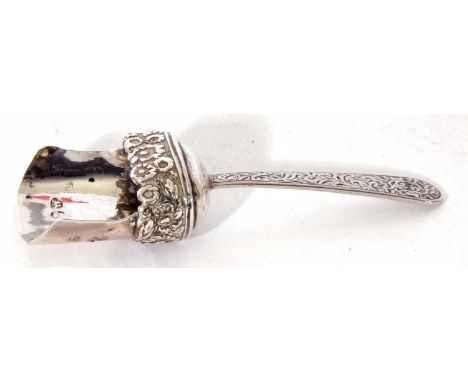 George IV caddy spoon or shovel, maker's mark Peter Kempson, Birmingham 1821, 8cm long