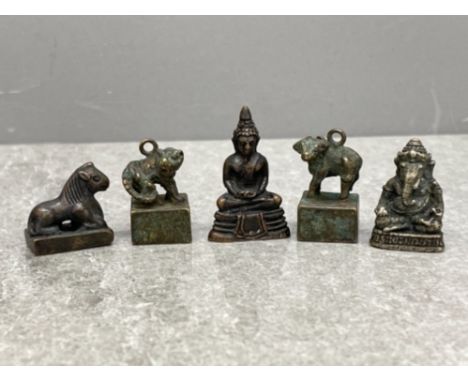 Five antique Chinese bronze seals
