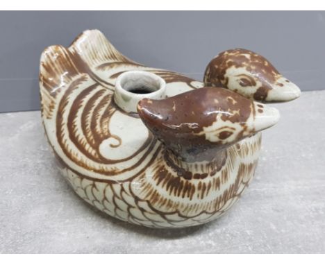 Vintage Chinese ceramic conjoined ducks water dropper