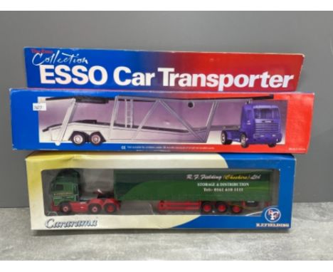 2 x HGV vehicles R.F.Fielding Cheshire and also Esso car transporter both boxed unused