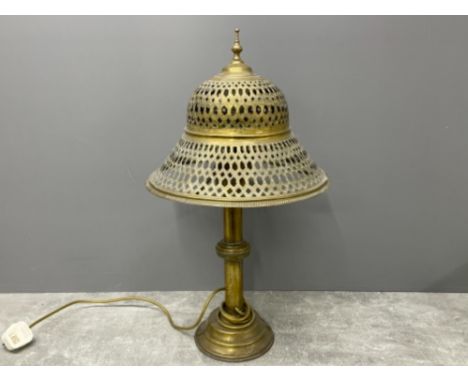 Brass Asian style table lamp well presented 60cm x 34cms