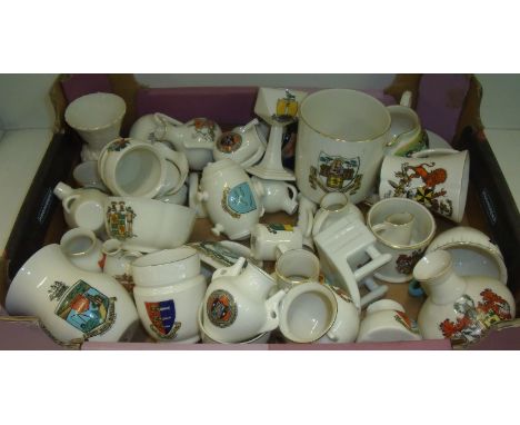 Large selection mainly Goss crested china including Marlborough, Lands End, Skipton, Killarney, Croydon, Falkirk, Greenwich e