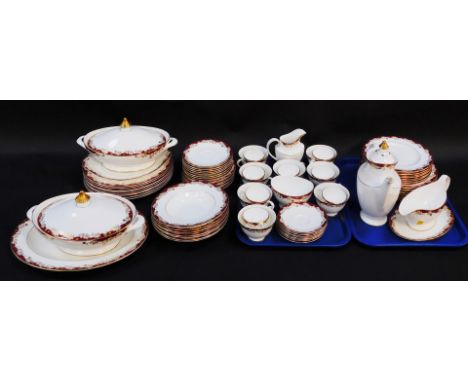 A Royal Doulton porcelain Winthrop pattern part tea and dinner service, comprising meat plate, two tureens and covers, eight 