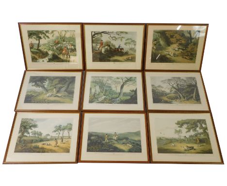 After Samuel Hewitt (British, 1756-1822). Hunting prints after Edward Orme, comprising hare and rabbit shooting, fox hunting 