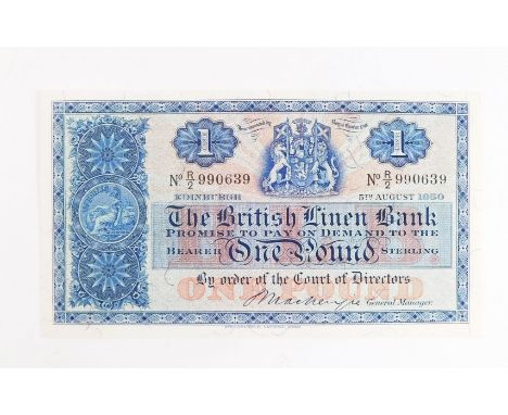 The British Linen Bank £1 note, serial number R/2 990639, 5th August 1950, G Mackenzie.