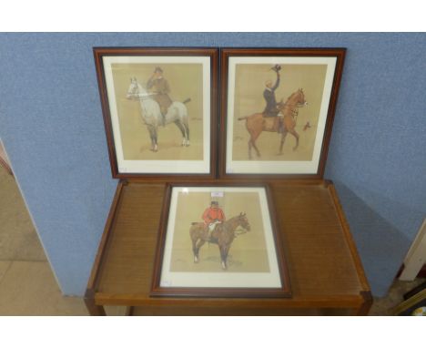 A set of three Snaffles hunting prints, framed