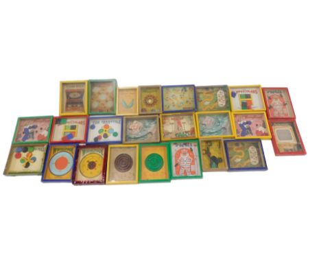 A quantity of vintage children's puzzle toys, some bearing name R Jurnet, etc.