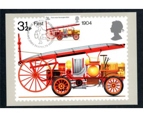 1974 Fire Engine with Philatelic Bureau pictorial H/S on front. Unaddressed, fine. Cat £70
