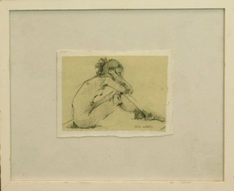 ERIC WARD. Seated nude. Pencil sketch, signed. 40 x 19cm.