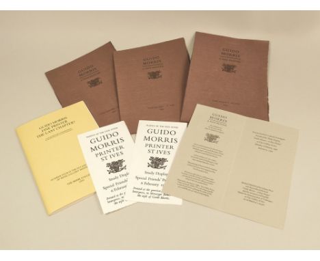 GUIDO MORRIS. Three copies of 'Guido Morris, A Fine Printer'. A special Limited edition of 200 copies, printed by The Tate Ga
