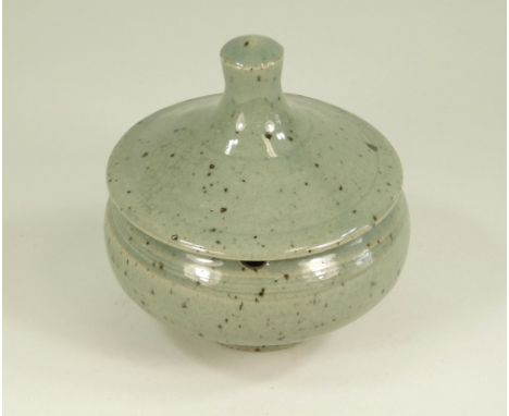 JEREMY LEACH A Lowerdown lidded preserves pot. Personal &amp; Pottery marks. Diameter 12cm. Height 13cm.