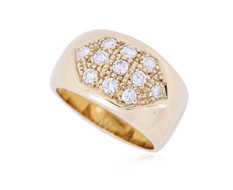 A DIAMOND BAND RING
Featuring round brilliant cut diamonds totalling approximately 0.70 Cts, mounted in a yellow gold setting