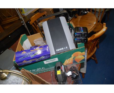 A quantity of Microphones, carbon Equinox Sound to Light Disco light, Botex Crab Lazer and Di Boxes.