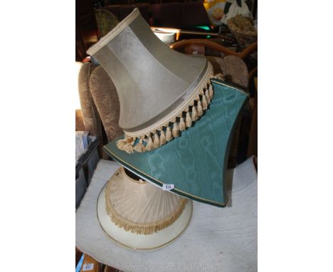 A quantity of light shades tasseled etc.