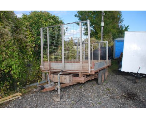 A 12' long tandem axle Trailer on indespension 165/13 wheels, 12' long x 78" wide.  