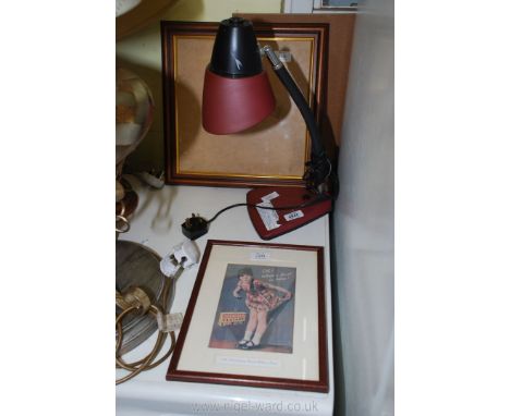 A picture frame, desk lamp etc.
