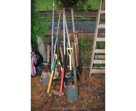 Shovels, rakes, spades, pick axe, sledge hammer, etc.