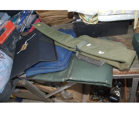 Fishing rod sleeve, keep net, cushion and fire guard.