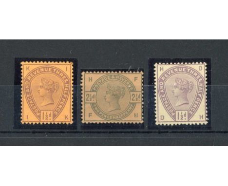 Great Britain stamp proofs and essays, 1880 1d and 2d essay, 1881 1d lilac imperf plate proof, 1883 1½d, 2½d colour trials on
