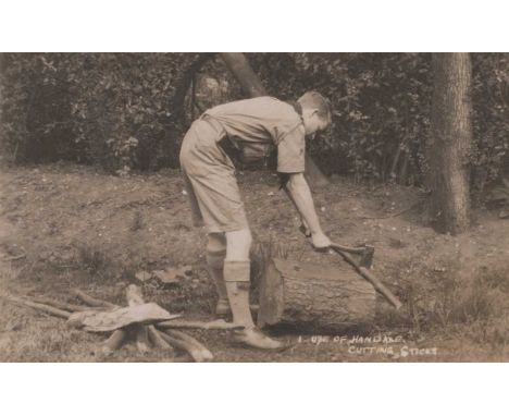 A collection of 40 photographic postcards of scouting interest, each set of ten cards focussing on different Scout endeavours