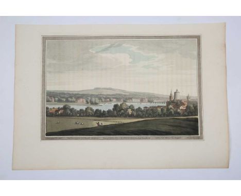 PRINTS. Three Joseph Farington hand-coloured aquatints titled ‘View of Chelsea &amp; Battersea from East Wandsworth’, ‘View o