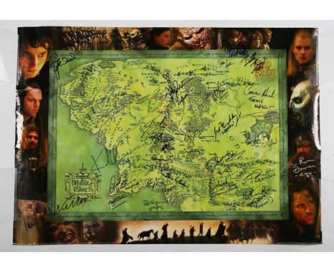AUTOGRAPHS. A Lord of the Rings, Fellowship of the Rings colour poster signed by members of the cast, including Ian McKellen,