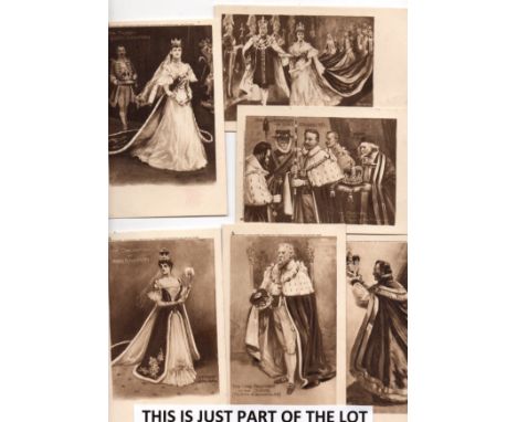KE7 Coronation, Tuck sepia print series, 13 cards unused  