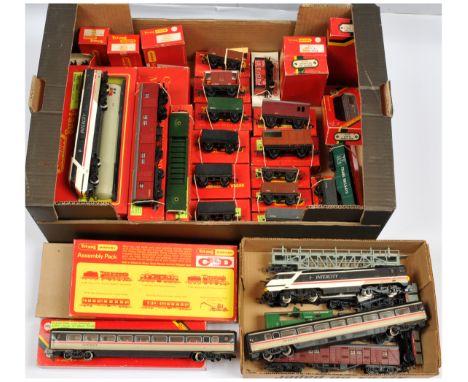Triang &amp; Hornby mixed group of Rolling Stock &amp; other items. To include R227 BR Maroon Utility Van; TPO Royal Mail Set