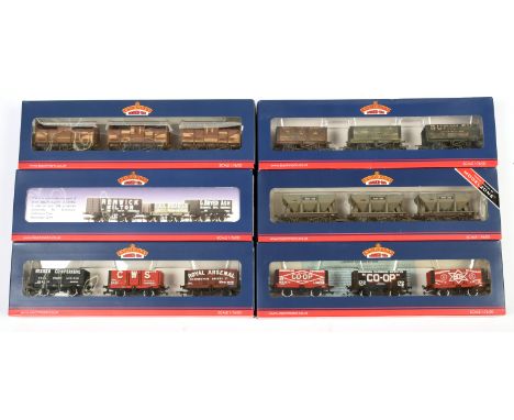 Bachmann 00 Gauge 3-wagon packs consisting of 37-715 BR Cattle wagons weathered 37-095 Northern Private owners weathered, 37-