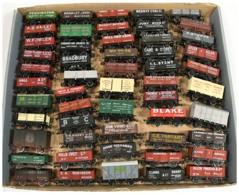Dapol large group of unboxed wagons. To include "Cumberland Granite Co" wagon+ load; "The Marley Tile" closed van; "Tropical 