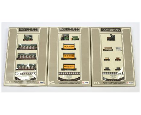 Egger-Bahn (Jouef) HOe Scale Industrial/Narrow Gauge Sets consisting of 71110 Goods Train with 0-4-0 Steam Outline Industrial